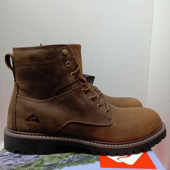 Ozark Trail Men\'s Range Clean Toe Mountain Hiking Boots Size 11.5 Brown